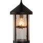 Meyda Lighting Bonefish 8" Craftsman Brown Fulton Hanging Lantern Pendant Light With Clear Seeded Shade Glass