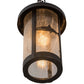 Meyda Lighting Bonefish 8" Craftsman Brown Fulton Hanging Lantern Pendant Light With Clear Seeded Shade Glass