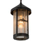 Meyda Lighting Bonefish 8" Craftsman Brown Fulton Hanging Lantern Pendant Light With Clear Seeded Shade Glass