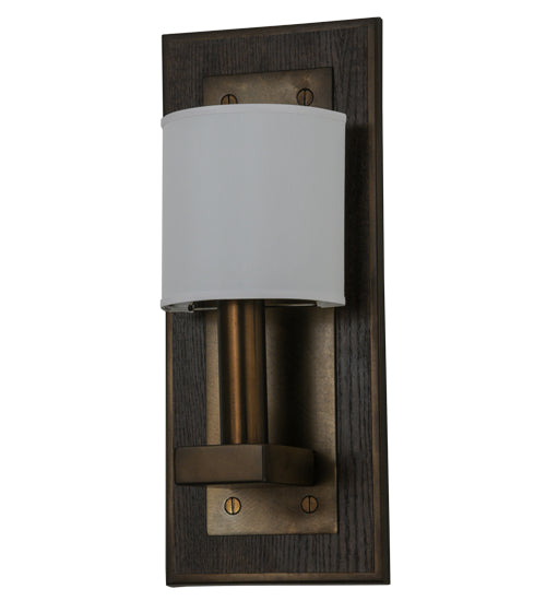 Meyda Lighting Bonn 10" Antique Copper Wall Sconce With White Textrene Shade
