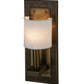 Meyda Lighting Bonn 10" Antique Copper Wall Sconce With White Textrene Shade