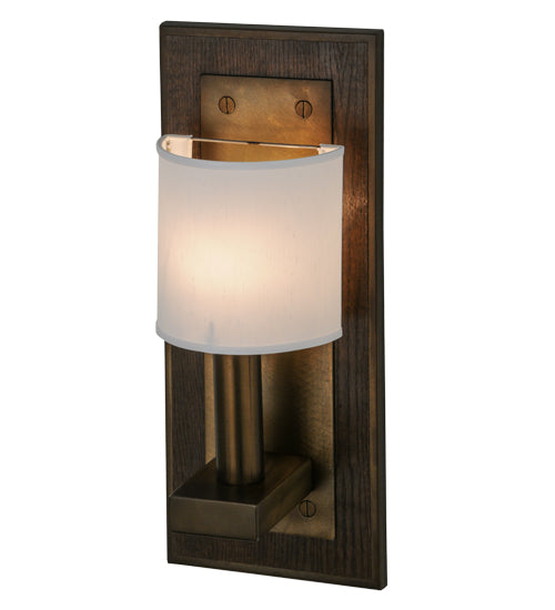 Meyda Lighting Bonn 10" Antique Copper Wall Sconce With White Textrene Shade