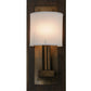 Meyda Lighting Bonn 10" Antique Copper Wall Sconce With White Textrene Shade