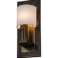Meyda Lighting Bonn 10" Antique Copper Wall Sconce With White Textrene Shade