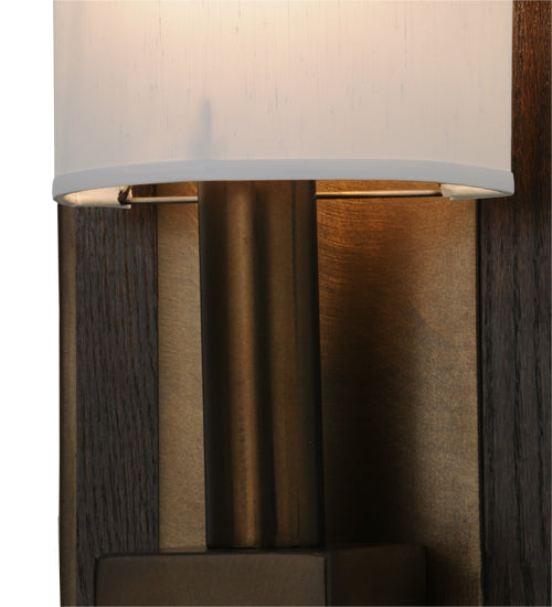 Meyda Lighting Bonn 10" Antique Copper Wall Sconce With White Textrene Shade