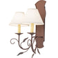 Meyda Lighting Bordeaux 15" 2-Light Rust Wall Sconce With Off-White Natural Linen Shade