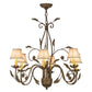 Meyda Lighting Bordeaux 30" 6-Light Pompeii Gold Chandelier With Cream Pleated Silk Shade