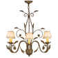 Meyda Lighting Bordeaux 30" 6-Light Pompeii Gold Chandelier With Cream Pleated Silk Shade