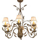 Meyda Lighting Bordeaux 30" 6-Light Pompeii Gold Chandelier With Cream Pleated Silk Shade