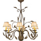 Meyda Lighting Bordeaux 30" 6-Light Pompeii Gold Chandelier With Cream Pleated Silk Shade