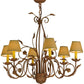 Meyda Lighting Bordeaux 31" 6-Light Organic Rust Chandelier With Cream Textrene Shade