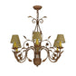 Meyda Lighting Bordeaux 31" 6-Light Organic Rust Chandelier With Cream Textrene Shade