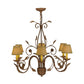Meyda Lighting Bordeaux 31" 6-Light Organic Rust Chandelier With Cream Textrene Shade