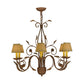 Meyda Lighting Bordeaux 31" 6-Light Organic Rust Chandelier With Cream Textrene Shade