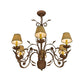 Meyda Lighting Bordeaux 31" 6-Light Organic Rust Chandelier With Cream Textrene Shade
