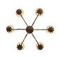 Meyda Lighting Bordeaux 31" 6-Light Organic Rust Chandelier With Cream Textrene Shade