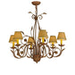Meyda Lighting Bordeaux 31" 6-Light Organic Rust Chandelier With Cream Textrene Shade