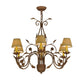 Meyda Lighting Bordeaux 31" 6-Light Organic Rust Chandelier With Cream Textrene Shade