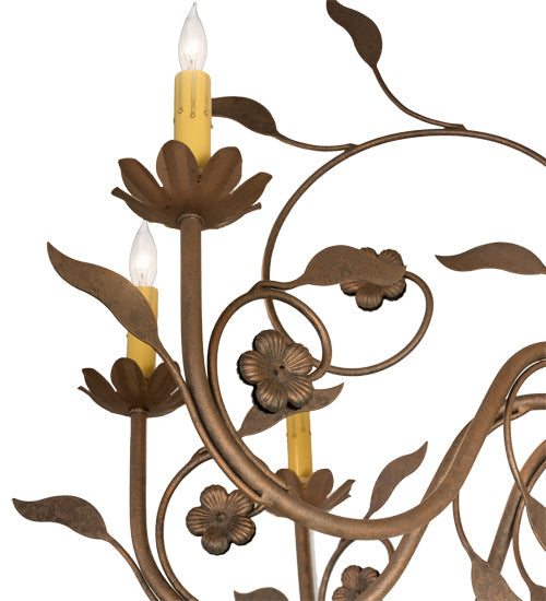 Meyda Lighting Bordeaux 36" 8-Light Antique Rust Chandelier With Ivory Faux Candlelight