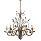 Meyda Lighting Bordeaux 36" 8-Light Antique Rust Chandelier With Ivory Faux Candlelight