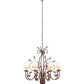 Meyda Lighting Bordeaux 37" 8-Light Rust Chandelier With White Natural Linen Shade