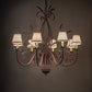 Meyda Lighting Bordeaux 37" 8-Light Rust Chandelier With White Natural Linen Shade