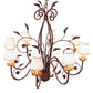 Meyda Lighting Bordeaux 37" 8-Light Rust Chandelier With White Natural Linen Shade