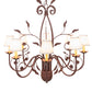 Meyda Lighting Bordeaux 37" 8-Light Rust Chandelier With White Natural Linen Shade
