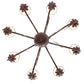 Meyda Lighting Bordeaux 37" 8-Light Rust Chandelier With White Natural Linen Shade