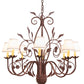Meyda Lighting Bordeaux 37" 8-Light Rust Chandelier With White Natural Linen Shade