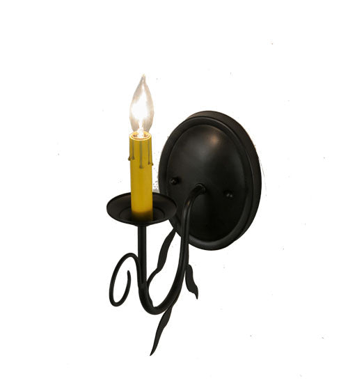 Meyda Lighting Bordeaux 5" Blackwash Wall Sconce With Amber Faux Candlelight