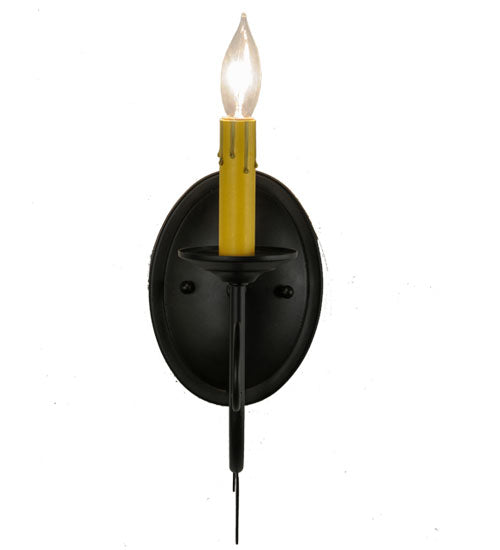 Meyda Lighting Bordeaux 5" Blackwash Wall Sconce With Amber Faux Candlelight