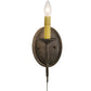 Meyda Lighting Bordeaux 5" Gilded Tobacco Wall Sconce With Ivory Faux Candlelight
