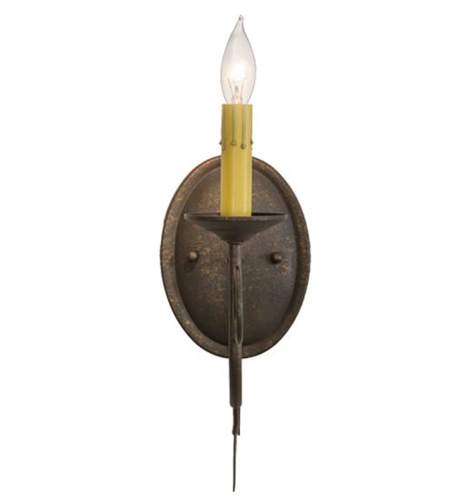 Meyda Lighting Bordeaux 5" Gilded Tobacco Wall Sconce With Ivory Faux Candlelight