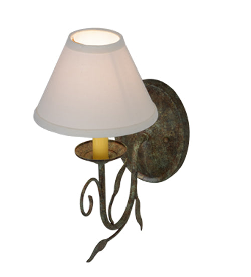 Meyda Lighting Bordeaux 7" Capri Wall Sconce With White Natural Linen Shade