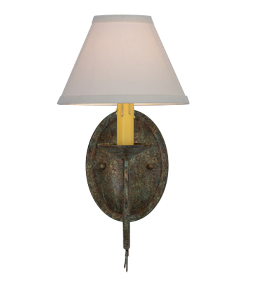 Meyda Lighting Bordeaux 7" Capri Wall Sconce With White Natural Linen Shade