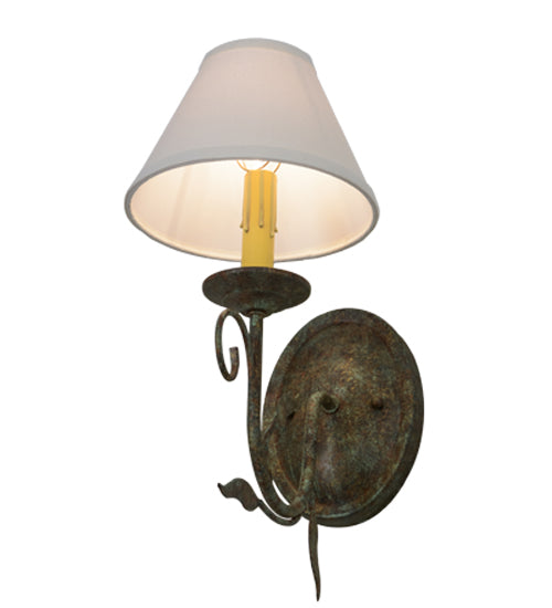 Meyda Lighting Bordeaux 7" Capri Wall Sconce With White Natural Linen Shade