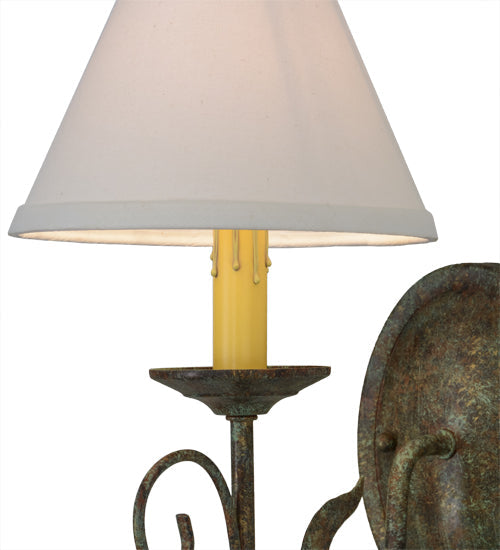 Meyda Lighting Bordeaux 7" Capri Wall Sconce With White Natural Linen Shade