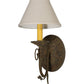 Meyda Lighting Bordeaux 7" Organic Rust Wall Sconce With Beige Natural Linen Shade Glass