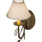Meyda Lighting Bordeaux 7" Organic Rust Wall Sconce With Beige Natural Linen Shade Glass