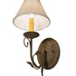 Meyda Lighting Bordeaux 7" Organic Rust Wall Sconce With Beige Natural Linen Shade Glass