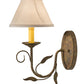 Meyda Lighting Bordeaux 7" Organic Rust Wall Sconce With Beige Natural Linen Shade Glass