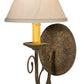 Meyda Lighting Bordeaux 7" Organic Rust Wall Sconce With Beige Natural Linen Shade Glass