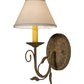 Meyda Lighting Bordeaux 7" Organic Rust Wall Sconce With Beige Natural Linen Shade Glass