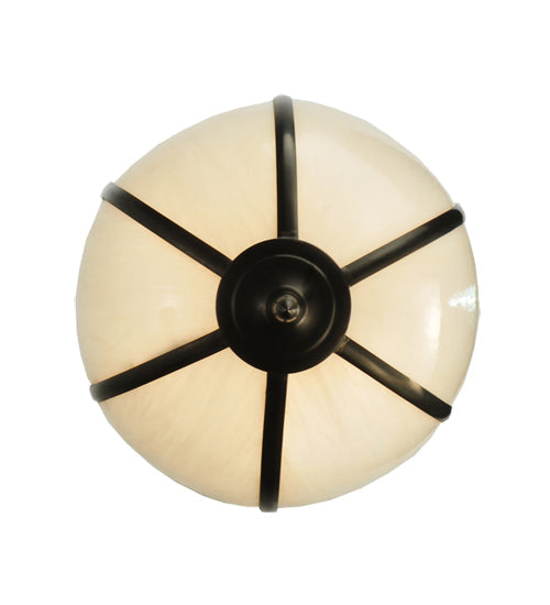 Meyda Lighting Borough Hall 11" Craftsman Brown Pendant Light With White Art Shade Glass