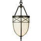 Meyda Lighting Borough Hall 11" Craftsman Brown Pendant Light With White Art Shade Glass