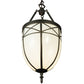 Meyda Lighting Borough Hall 11" Craftsman Brown Pendant Light With White Art Shade Glass