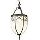Meyda Lighting Borough Hall 11" Craftsman Brown Pendant Light With White Art Shade Glass