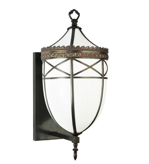 Meyda Lighting Borough Hall 11" Craftsman Brown Wall Sconce With White Art Shade Glass