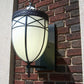Meyda Lighting Borough Hall 11" Craftsman Brown Wall Sconce With White Art Shade Glass